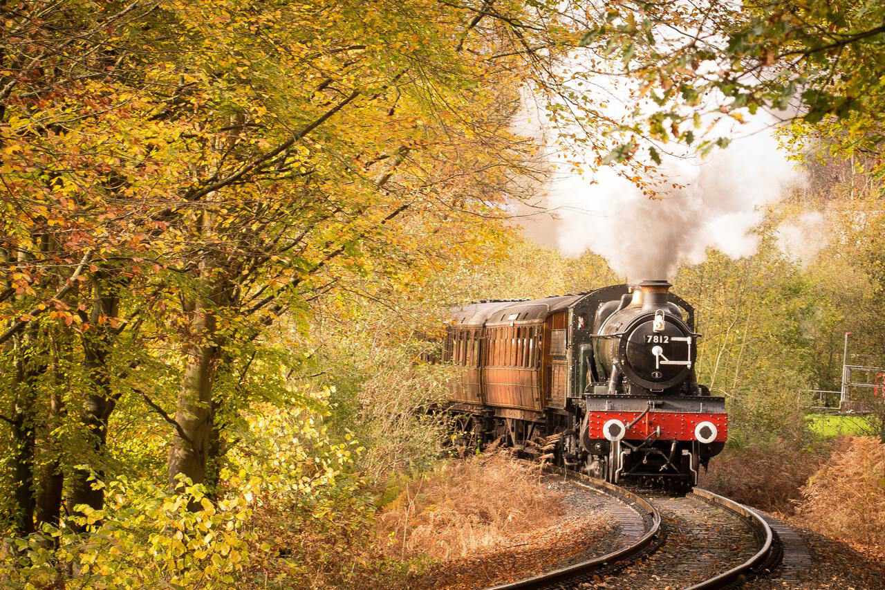 The Lappa Valley steam train departing from Newquay